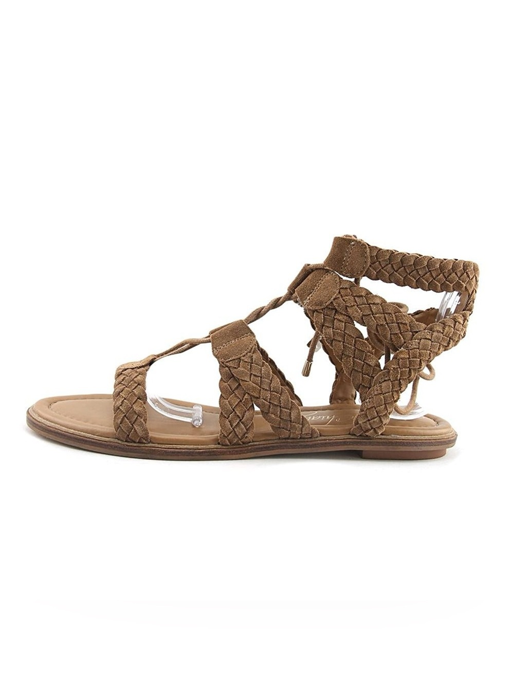 Arturo Chiang Cassie Leather open toe Braided Lace-Up Sandals in Tan